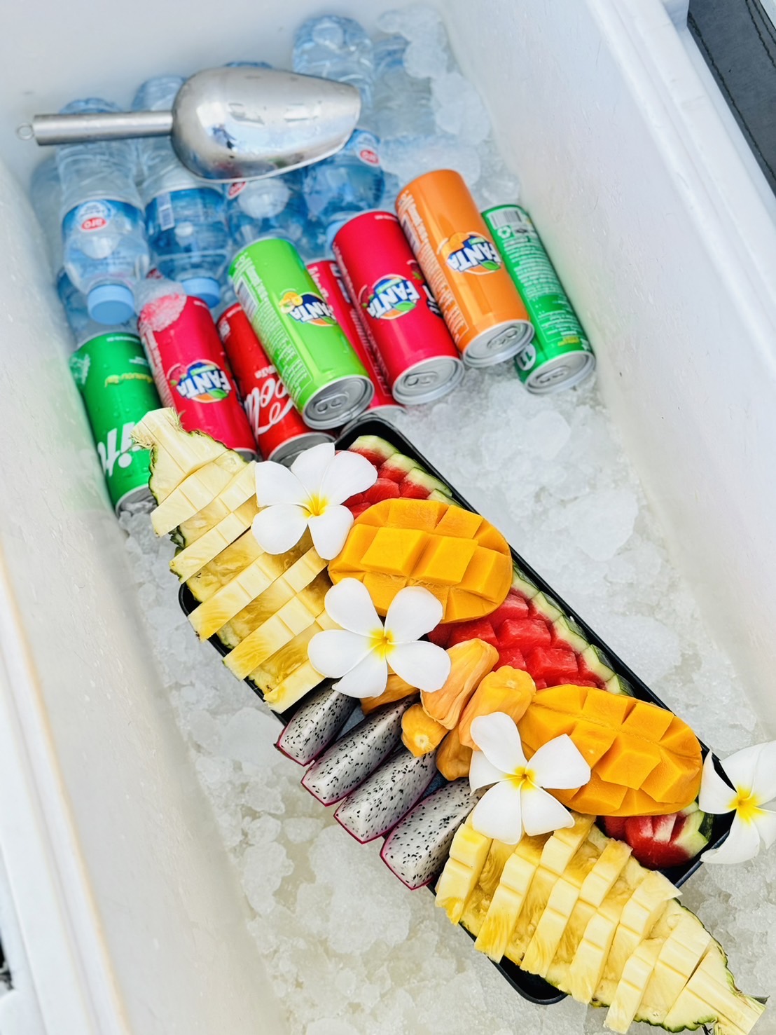 All trips will include bottled water ,soft drinks ,snacks & Ice